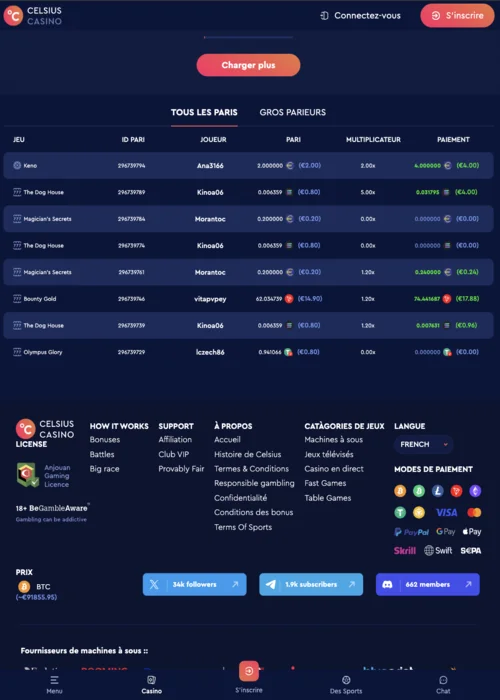 Offres Celsius Casino<